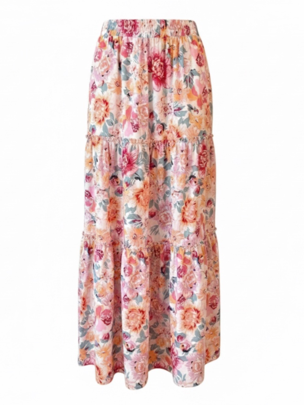 Floral Boho Maxi Skirt